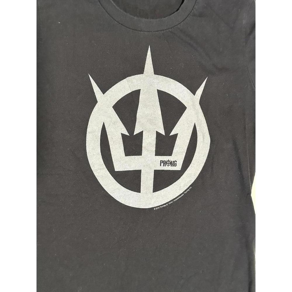 Women’s Small Prong Black Concert T-Shirt with Trident Logo - Picture 2 of 5